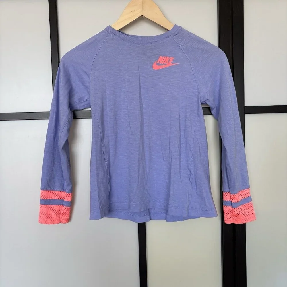 NIKE Girl Long Sleeve Top‎ Purple Pink Size Large Sporty Athletic School Play